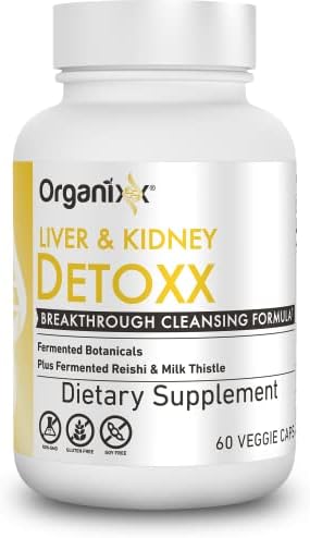 Organixx Liver & Kidney Detox Cleanse Supplement, Plant Extract + Herbal Supplements for Digestive Health, Sleep Support, and More Energy, Gluten Free, Non GMO, Soy Free – 60 Vegetarian Capsules Organixx Liver & Kidney Detox Cleanse Supplement, Plant Extract + Herbal Supplements for Digestive Health, Sleep Support, and More Energy, Gluten Free, Non GMO, Soy Free – 60 Vegetarian Capsules