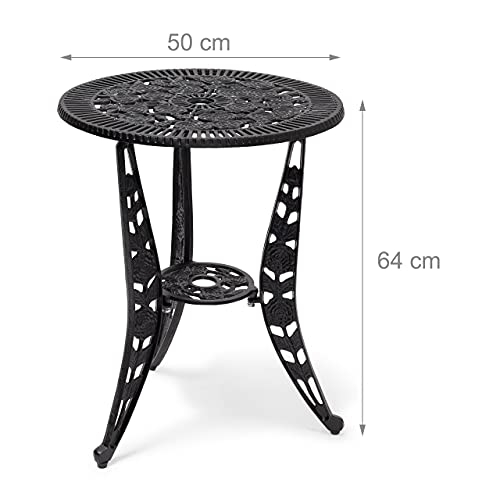 Relaxdays Bistrotisch HBT 64 x 50 x 50 cm Gartentisch aus Aluminium Tisch für Terrasse und Wintergarten Gartenmöbel im… – Bild 5
