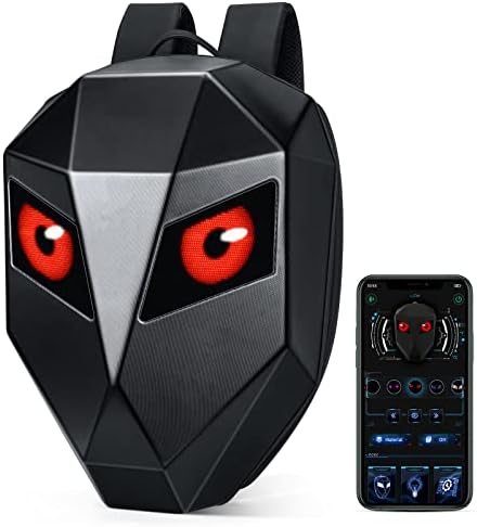 Gelrova Knight Serise LED Motorcycle Backpack, Hard Case Riding Backpack DIY Motorbike Luggage Laptop Bag Waterproof