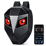 Gelrova Knight LED Motorcycle Backpack with Light Up Moving Eyes, App Control Hard Shell Laptop Backpack 19in (Large)