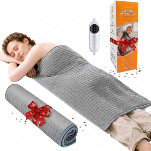 OCSOSO XXL Electric Heating Pad for Back Pain 20x40 Extra Large Heat Pad with 10 Temp Auto Shut-Off Heated Pad for Neck Shoulder Muscles Body Warmer for Women idea Gift for Women Men Elderly