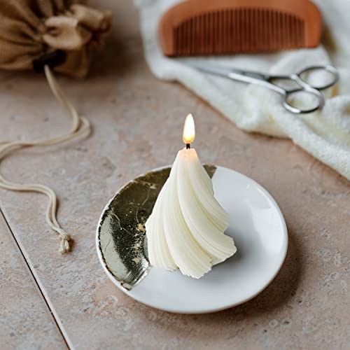 Vuteho 3D Spiral Cone Shape Column Candle Molds Silicone, Pillar Candle Molds For Candle Making Aroma Soy Wax Soap Plaster Epoxy Resin, Tree Shape Silicone Molds For Christmas Gifts Home Decor (3.8") #TOP2