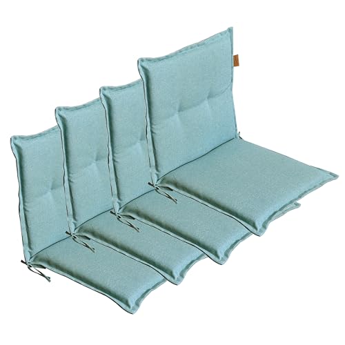 LILENO HOME Gartenstuhl Auflagen [4er Set - Niedriglehner] in Grün -...