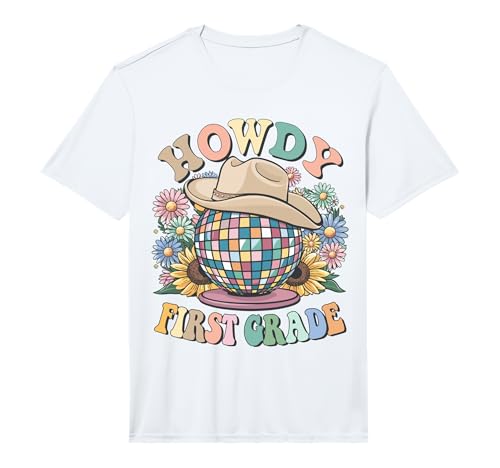 Howdy First Grade Cowgirl Country 1st Grade Back to School Performance T-Shirt