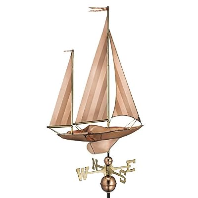 Good Directions Large Sailboat Weathervane, Pure Copper