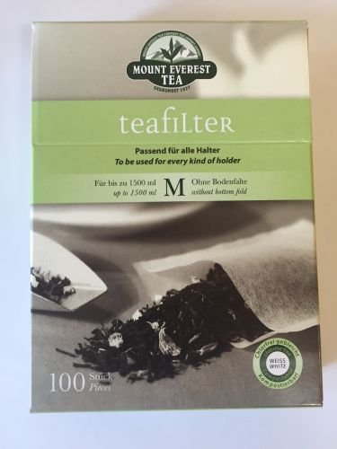 Mount Everest Tea Teafilter Papierfilter Große M bis 1,5 L Teefilter Papier 100 Stück Cover