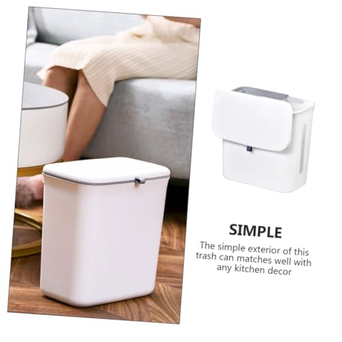 Caneca de Basura Blanca con Doble Compartimento y Tapa miniatura 3