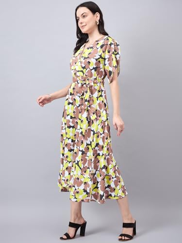Robe longue fleurie en polycrêpe idéale pour vos sorties d'été