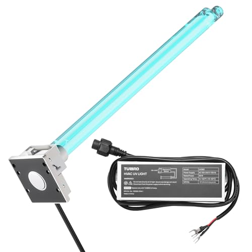 TURBRO AC 100-240V 36W HVAC UV Light Kit for Ducted Coil Systems, ETL&CARB Certified, Comes with a 15.2 in 4-Pin 2G11 Base Lamp, Magnetic Holder, and a Ballast, for Cleaning Air and AC Systems, UV36D by TURBRO - Used condition - US$52.18