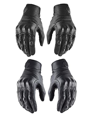 Motorfiets Handschoenen, Touchscreen Handschoenen, Ademend Lederen Handschoenen Voor Scooter Motocross Mtb L - Image 4