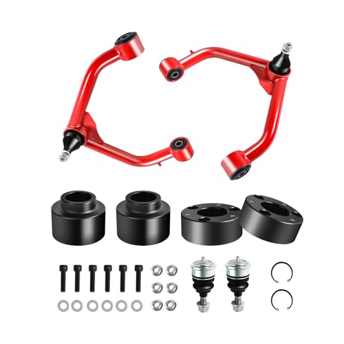 3 Front and 2 Rear Leveling Kit and Front Upper Control Arms Compatible with 2011-2023 Ram 1500 2WD 4WD 3inch Front and 2inch Rear Lift Kit Set with 2-4 Adjustable Control Arm