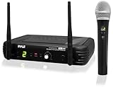 Pyle Pro UHF Wireless Microphone System with 8 Channels, XLR Output, Handheld Mic, Receiver Base, 1/4' Audio Cable, Power Adapter - For Karaoke, PA