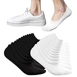 ZZBIFRJ Calcetines Invisibles para Hombre de Algodon, 12 Pares, Antideslizantes de Silicona de Calcetines Negros para...