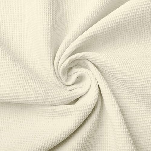 Image of Super Soft & Breathable 100% Microfiber Waffle Blanket - Throw Blanket and Quilt for Bed & Sofa Double(90x100) Size - Ivory Solid