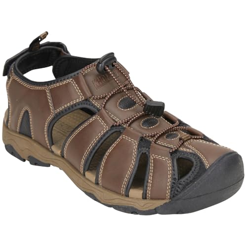 Khombu Men's Hal Fisherman Sandals Waterproof, Protective Bump Toe Adjustable Fit Summer2