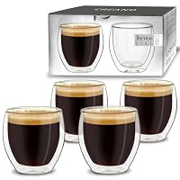 Creano doppelwandige Espresso-Gläser, 4er-Set 100ml Thermo-Gläser mit Schwebe-Effekt – Ansicht 1