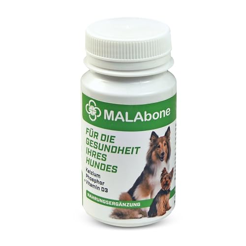 Malabone – Gelenktabletten für Hunde mit Calcium, Phosphor & Vitamin D3 – Ergänzungsfuttermittel für Knochen & Gelenke – für Hunde in jedem Alter – 90 Stück - Barf
