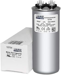 60 uF x 370 or 440 VAC Round Run Capacitor by Jard # 12754