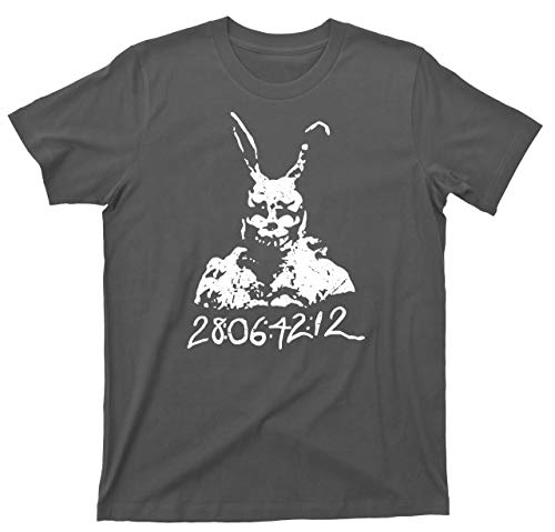 Donnie Darko T Shirt 28 06 42 12 Frank Bunny Rabbit Sleepwalking Science Fiction Movie Tee (XXXL Charcoal)