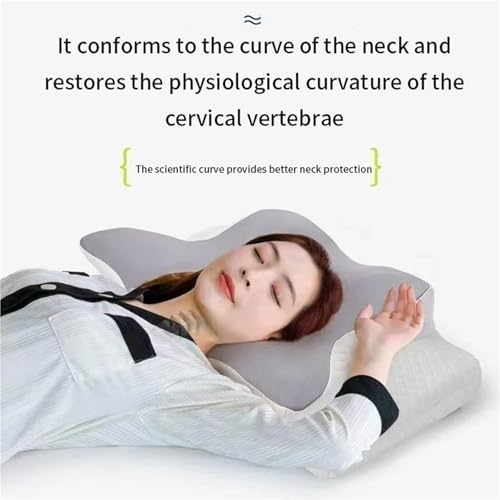 Oreiller ergonomique cervical papillon en coton à mémoire de forme vert