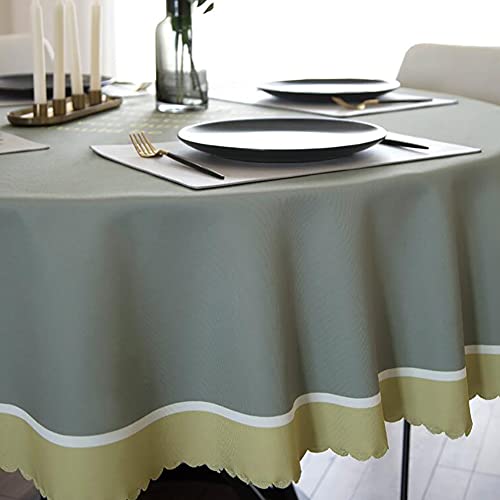 Nappe ronde imperméable en linge anti-taches pour table extérieure
