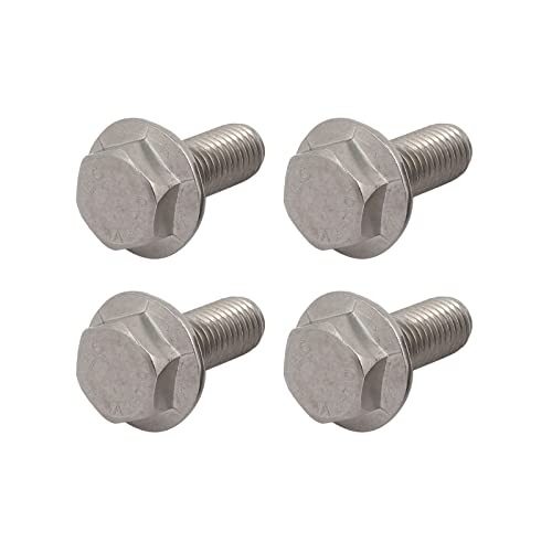 METALLIXITY Flange Hex Head Bolts (M12x30mm) 4pcs, Hexagon Bolt Fully Thread Screw - for House Construction Hardware Fasteners
