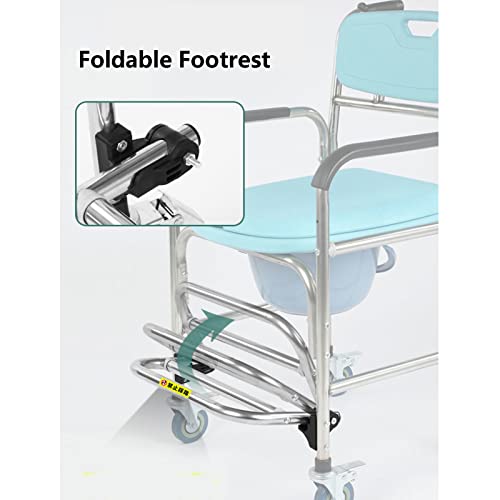 Chaise de douche avec roulettes pour compenser le manque de mobilité des aînés - 4