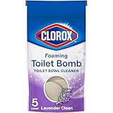Clorox Foaming Toilet Bomb Toilet Bowl Cleaner, Bleach Free, Lavender Clean, 5 Count