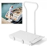 Foldable Boat Boarding Platform with Handrails – 500LB Capacity Heavy-Duty Iron Dock Steps, Anti-Rust...
