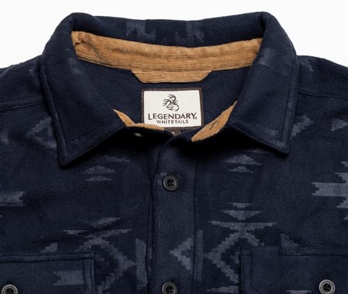 Legendary Whitetails Mens Long Sleeve Fleece Button Up Shirt, Navy Embossed, 2XL Legendary Whitetails Mens Long Sleeve Fleece Button Up Shirt, Navy Embossed, 2XL - Image 6