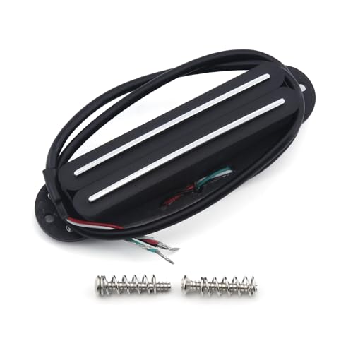 FLEOR Alnico 5 Hot Dual Rail Humbucker Single-Coil-Sized Pickup 9-10K Humbucker Pickup, Black