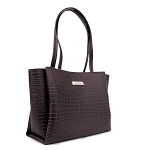Carrylux Spacious Croco Filling Pattern Tote Handbag Big Purses for Women
