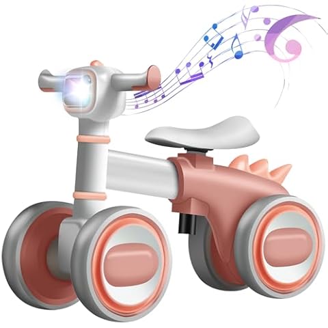 WISIMMALL Baby Balance Bike for 1 Years Old Boys Girls, No Pedal Toddler Balance Bike, Adjustable Seat & Headlights Music, 10-36 Months Kids Toy First Birthday Cover