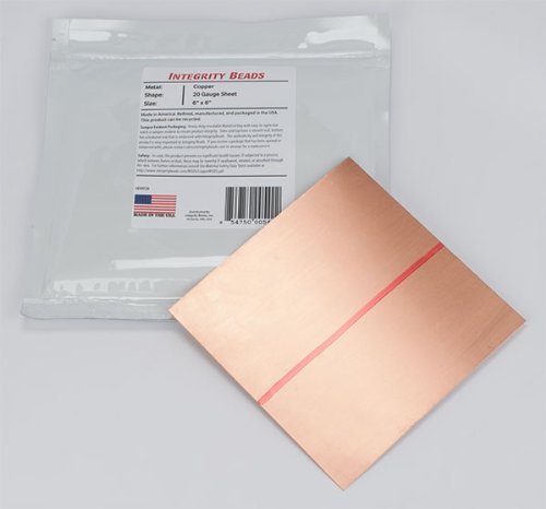 Copper 20 Gauge Sheet - 6 x 6 by Integrity Beads