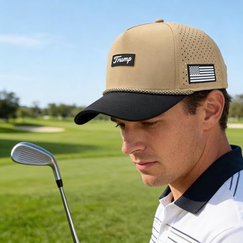 Image of Curves & Clubs Trump Golf Hats - One Size Adjustable Men's Hat - Breathable & Durable Trump Rope Hat - Perfect Golf Gift