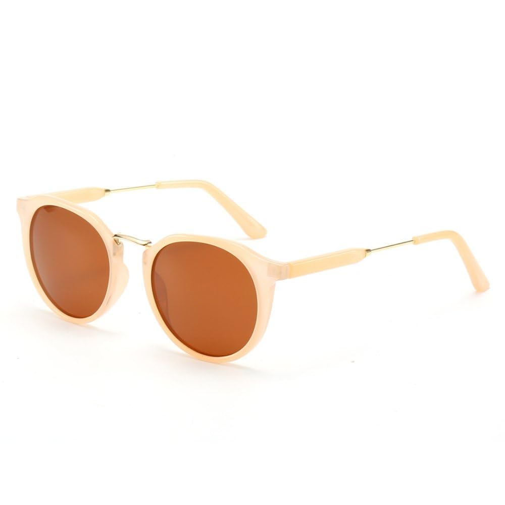 Gafas de sol redondas vintage para mujer, estilo retro, de diseñador, polarizadas, para conducir, con espejo y protección UV400, 1010