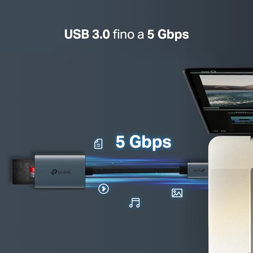 TP-Link UA430 Lettore di Schede, USB 3.0 Type-A a SD & microSD fino a 2TB, UHS-I 200 MB/s, Adattatore OTG per SD/TF/SDHC/SDXC/MicroSD/MicroSDXC, Compatabile con PC, Laptop - Immagine 5