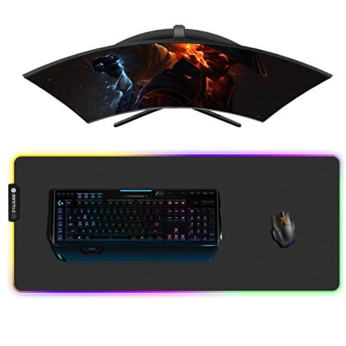 Erweitertes RGB Gaming Mauspad Große Mousepads für Computer Schreibtischunterlage für Tastatur und Maus LED Rutschfeste Gummiunterseite