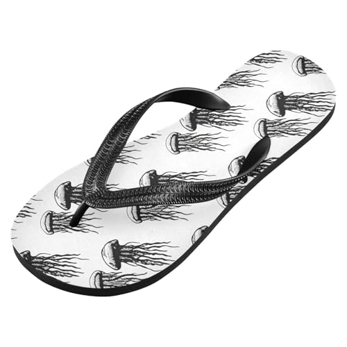 Jellyfish White Flip Flops for Beach Thong Sandals Anti-slip Lightweight Shower Shoes for Summer Swim Travel2