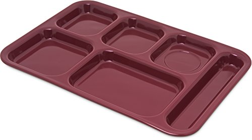 Carlisle FoodService Products Right Hand 6-Compartment Melamine Tray 14.5