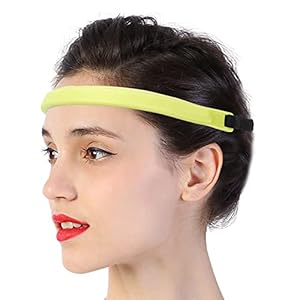 Sporthoofdbanden Ademende Elastische Siliconen Zweetband Elastische Hoofdbanden voor Gidszweet Bij Het Hardlopen Yoga Fietsen Oefening(Geel)