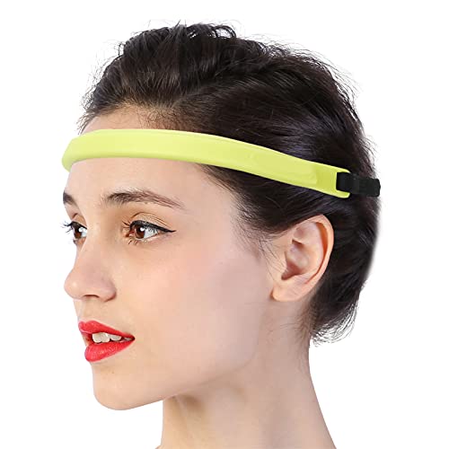 Sporthoofdbanden Ademende Elastische Siliconen Zweetband Elastische Hoofdbanden voor Gidszweet Bij Het Hardlopen Yoga Fietsen Oefening(Geel)