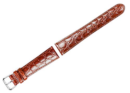 Replacement Leather Watch Band - Alligator Grain Havana 6mm