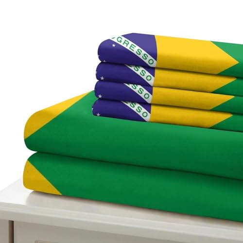 Housse de couette Brésil 135x200 parure de lit simple microfibre 2 pièces - 6