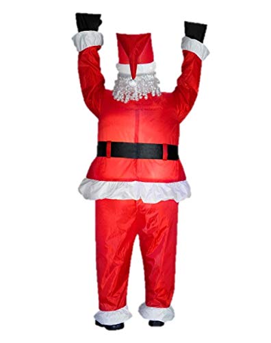 Gemmy Inflatable Realistic Santa Hanging from Gutter - Indoor Outdoor Holiday Decoration, Approximately 6.5-foot Tall