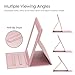 Fintie Portable Folding Vanity Makeup Mirror, Slim PU Leather Folding Compact Makeup Tabletop Travel Cosmetic Mirror with Standing - Rose Gold