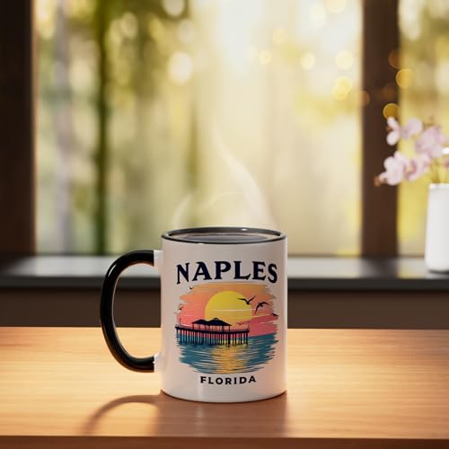 Taza de cerámica negra y blanca 11 onzas miniatura 3