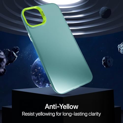 Image of Vaku Luxos Matte Dazzle Back Cover for iPhone 15 Plus Shock Proof Airbag Protection TPU Case Scratch Resistant Slim Thin Military-Grade Protection - Green