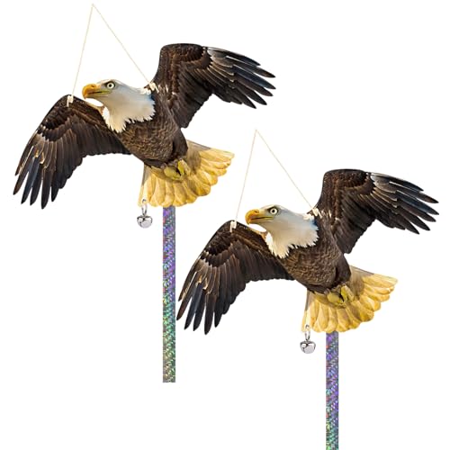 2PCS Flat Fake Hawk to Keep Pigeon Away from Balcony with Reflective Tape Plastic Hawk to Scare Woodpecker Away from House Hanging Hawks Decor Garden Owls to Scare Pigeon Squirrel for Patio Yard