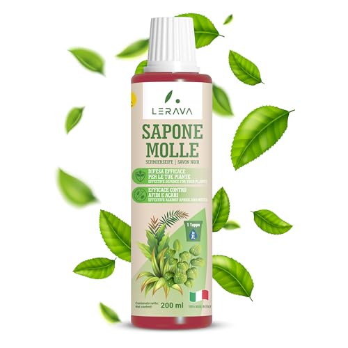 LERAVA® Jabón Potásico [BIO] - Solución Ecológica para Plantas y Huerto - Eficaz contra Pulgón y Ácaros - Jabón potasico plantas - Potencia Defensas Naturales - 100% Made in Italy [200ml]